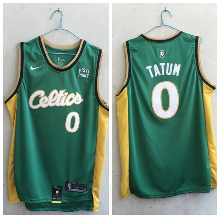 Basketball Jersey With Custom Graphics-Celtics 0 Jayson Tatum Green 2022-23 Swingman Basketball Jersey