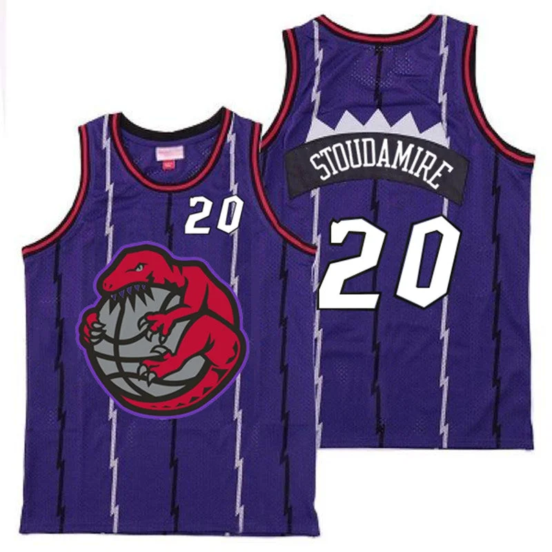 Basketball Jersey For Promotional Fan Apparel-Raptors 20 Damon Stoudamire Purple Retro Basketball Jerseys