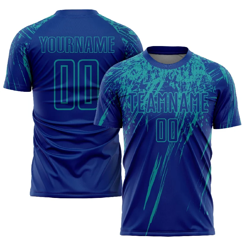 Football Jersey For Youth Sports Gear-Custom Royal Teal Sublimation Soccer Uniform Jersey