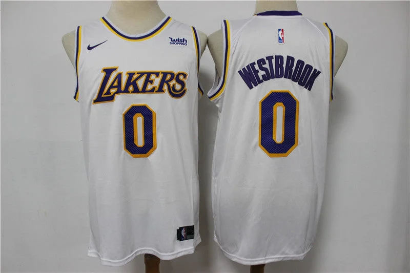 Basketball Jersey For Custom Team Numbers And Names-Lakers 0 Russell Westbrook White Swingman Basketball Jersey