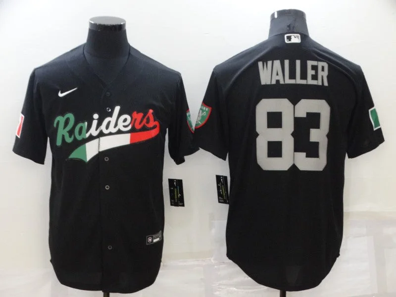 Baseball Jersey With Team Logo-Men's Las Vegas Raiders #83 Darren Waller Black Mexico Stitched Cool Base Baseball Jersey