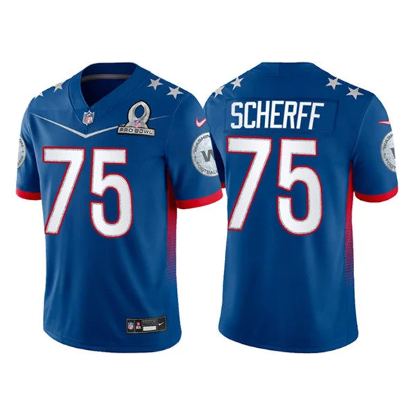 Football Jersey For Softball And Football Clubs-Men's Washington Football Team #75 Brandon Scherff 2022 Royal Pro Bowl Stitched Jersey