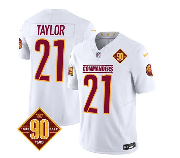 Football Jersey For Custom League Apparel-Men's Washington Commanders #21 Sean Taylor White 2023 F.U.S.E. 90th Anniversary Vapor Limited Football Stitched Jersey