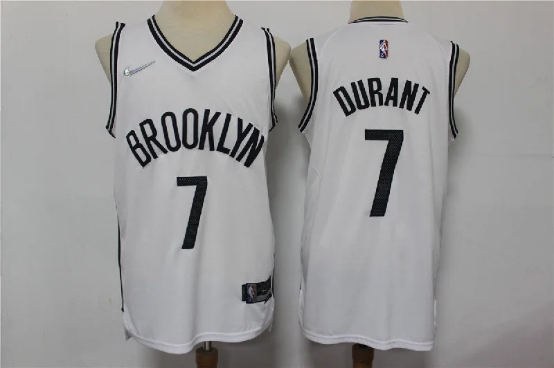 Basketball Jersey With Personalized Team Names-Nets 7 Kevin Durant White Diamond 75th Anniversary City Edition Swingman Basketball Jersey.jpeg