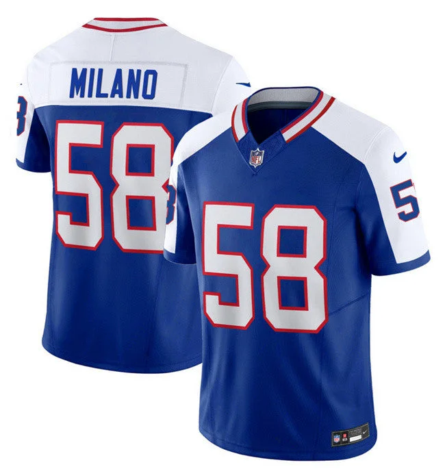 Football Jersey For College Fans-Men's Buffalo Bills #58 Matt Milano Blue/White 2023 F.U.S.E. Throwback Vapor Untouchable Limited Football Stitched Jersey