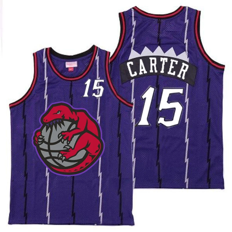 Basketball Jersey With Custom Embroidery Options-Raptors 15 Vince Carter Purple Retro Basketball Jerseys