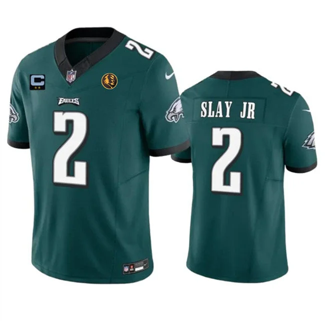 Football Jersey For Fan Club Apparel-Men's Philadelphia Eagles #2 Darius Slay JR Green 2023 F.U.S.E. With 2-star C Patch And John Madden Patch Vapor Limited Football Stitched Jersey