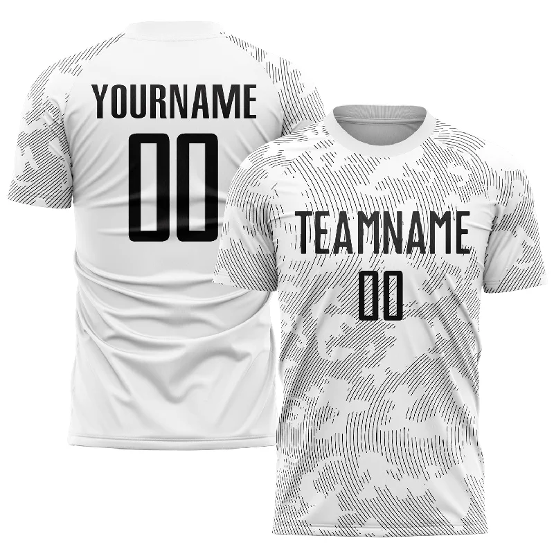 Football Jersey For Fundraisers-Custom White Black Sublimation Soccer Uniform Jersey