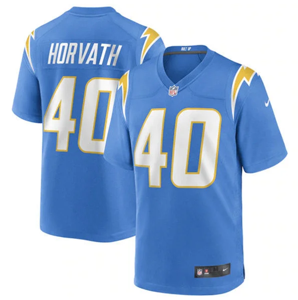 Football Jersey For Group Orders And Discounts-Men's Los Angeles Chargers #40 Zander Horvath 2022 Blue Stitched Football Game Jersey