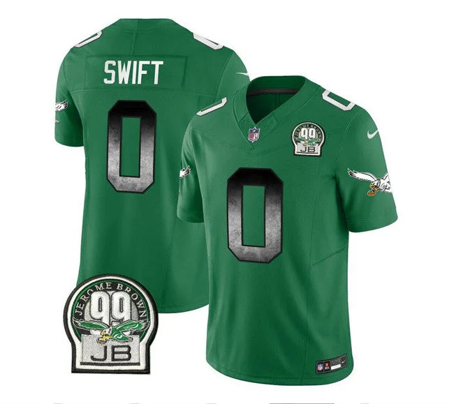 Football Jersey For Fan Group Orders-Men's Philadelphia Eagles #0 D'Andre Swift Green 2023 F.U.S.E. Throwback Vapor Untouchable Limited Football Stitched Jersey