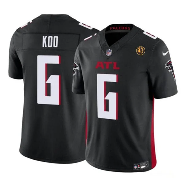 Football Jersey For Event Marketing Merchandise-Men's Atlanta Falcons #6 Younghoe Koo Black 2023 F.U.S.E. With John Madden Patch Vapor Limited Football Stitched Jersey