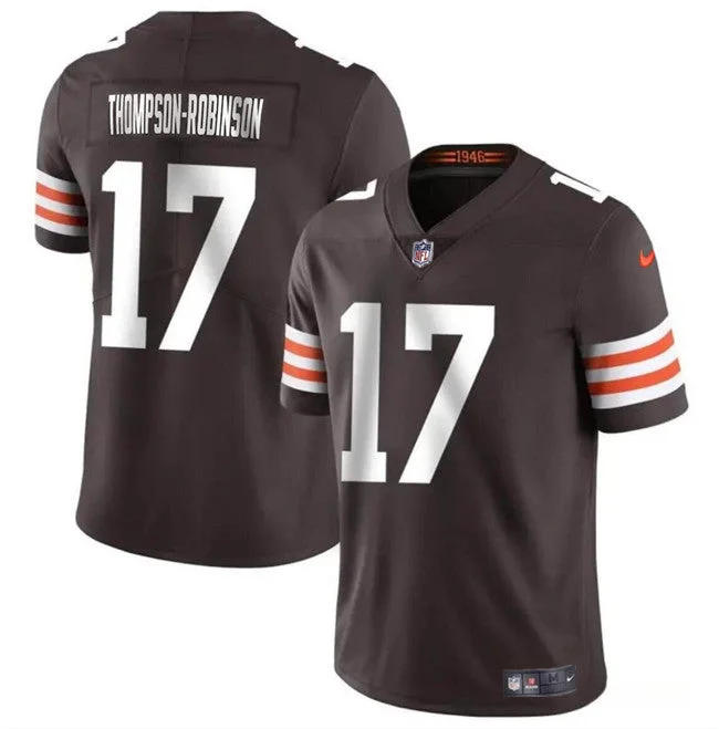 Football Jersey With Player Numbers-Men's Cleveland Browns #17 Dorian Thompson-Robinson Brown Vapor Untouchable Limited Football Stitched Jersey