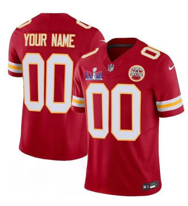 Football Jersey With Unique Fabric Options-Men's Kansas City Chiefs Active Player Custom Red 2024 F.U.S.E. Super Bowl LVIII Patch Vapor Untouchable Limited Football Stitched Jersey