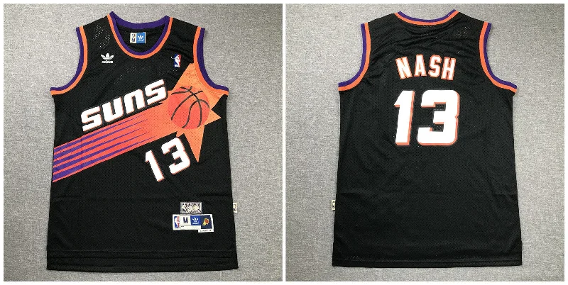 Basketball Jersey For School Spirit-Suns 13 Steve Nash Black Hardwood Classics Basketball Jersey