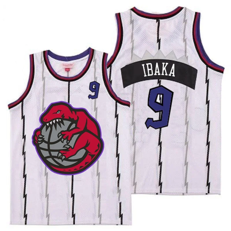 Basketball Jersey For Special Edition Custom Prints-Raptors 9 Serge Ibaka White Retro Basketball Jerseys