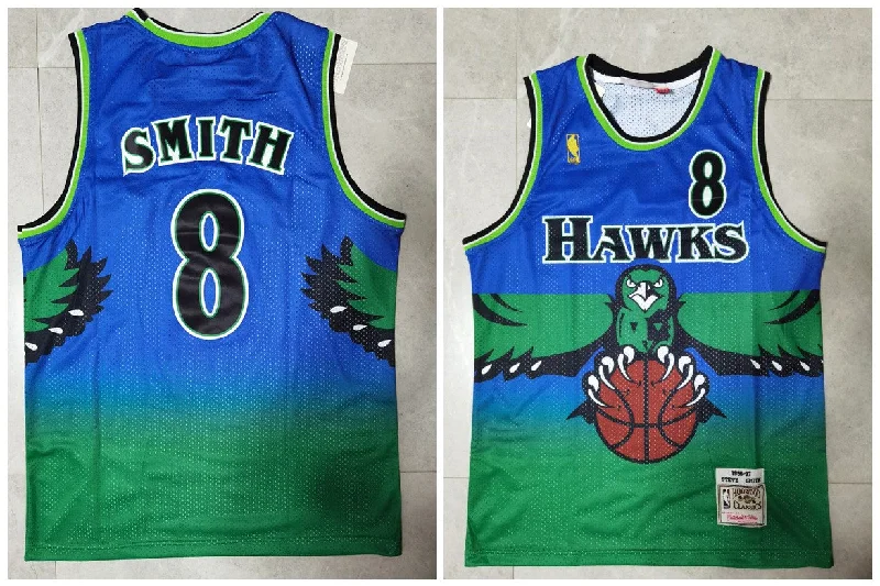 Basketball Jersey For Player Supporters-Hawks 8 Steve Smith Green 1996-97 Hardwood Classics Basketball Jersey