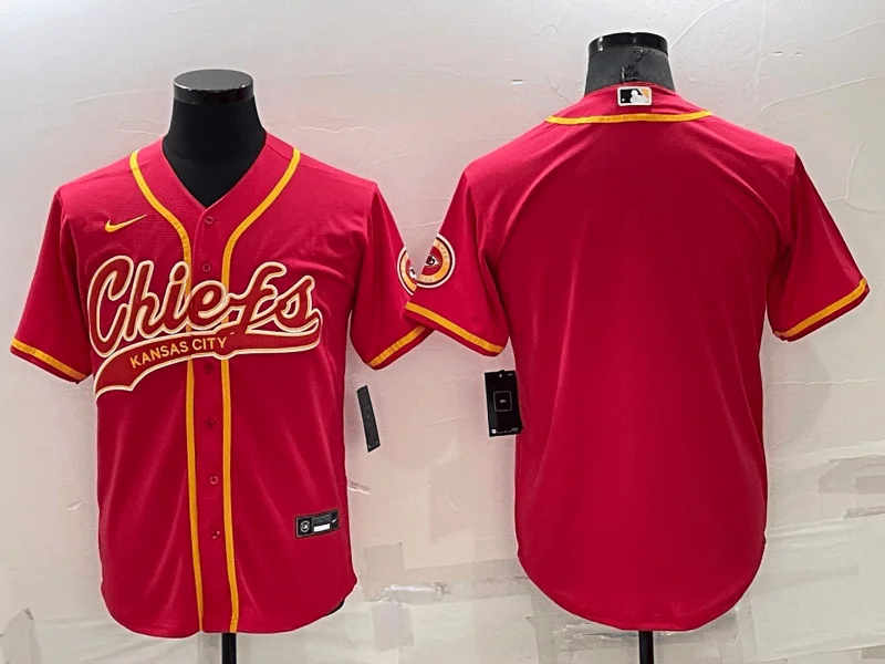 Baseball Jersey For Baseball Fans Merchandise-Men's Kansas City Chiefs Blank Red Stitched Cool Base Baseball Jersey