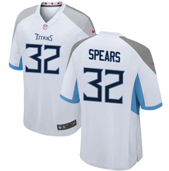 Football Jersey With Player And Team Numbers-Men's Tennessee Titans #32 Tyjae Spears White Football Stitched Game Jersey