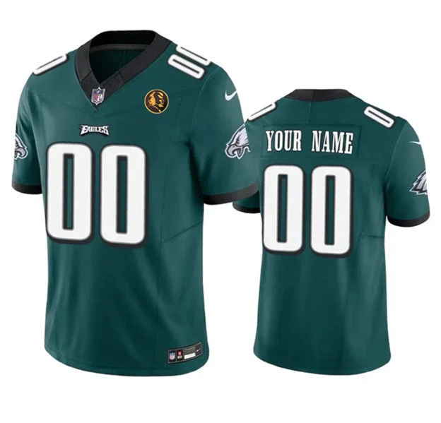 Football Jersey For Personalized Game Day Gear-Men's Philadelphia Eagles Active Player Custom Green 2023 F.U.S.E. With John Madden Patch Vapor Limited Football Stitched Jersey