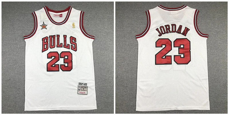 Basketball Jersey For Fan Club Apparel-Bulls 23 Michael Jordan White 1998 All-Star Hardwood Classics Basketball Jersey