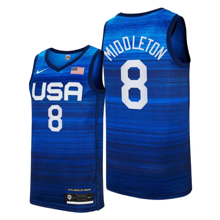 Basketball Jersey For Special Event Merchandise-Team USA 8 Middleton Navy 2021 Olympics Basketball Swingman Basketball Jersey