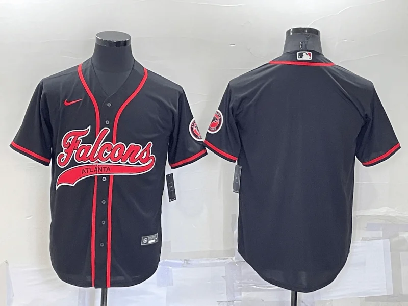 Baseball Jersey For Sports Club Teams-Men's Atlanta Falcons Blank Black Stitched Cool Base Baseball Jersey