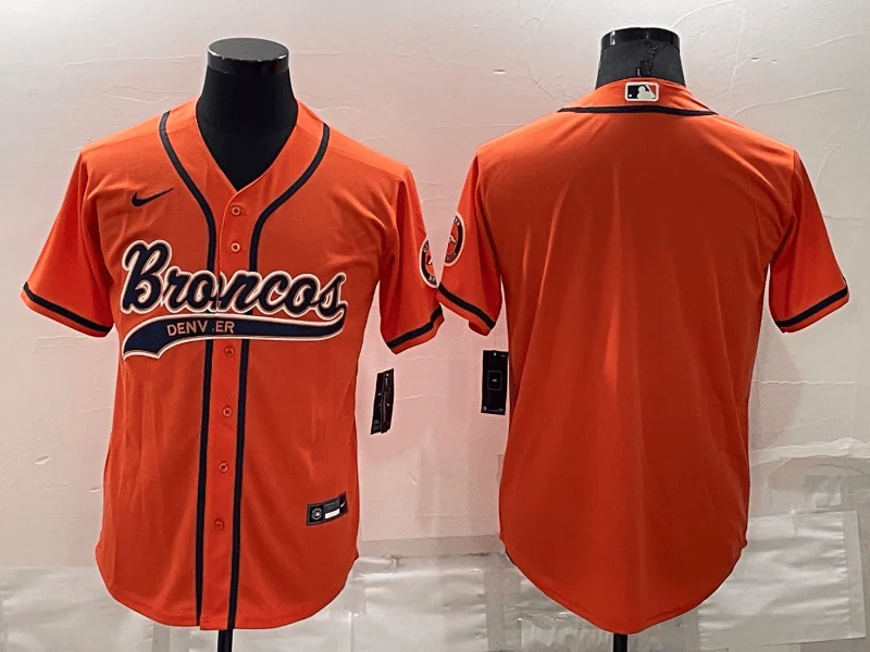 Baseball Jersey For Adults-Men's Denver Broncos Blank Orange Stitched Cool Base Baseball Jersey