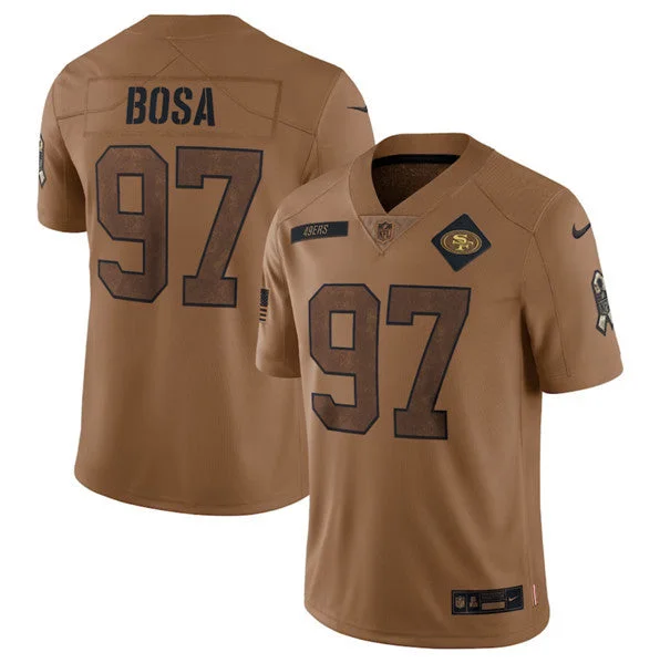 Football Jersey For Special Promotions-Men's San Francisco 49ers #97 Nick Bosa 2023 Brown Salute To Service Limited Football Stitched Jersey