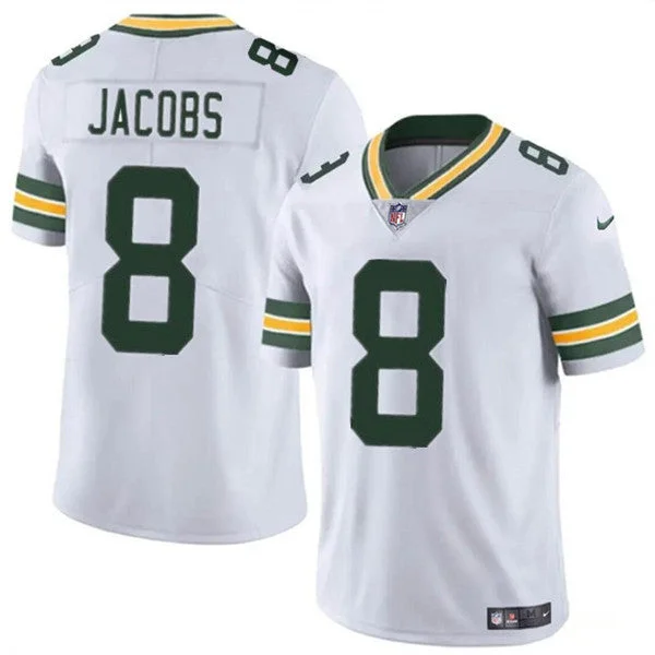 Football Jersey For Fundraiser Apparel-Men's Green Bay Packers #8 Josh Jacobs White Vapor Limited Football Stitched Jersey