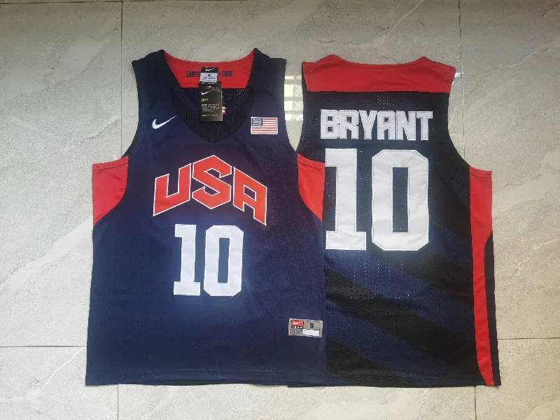 Basketball Jersey For Family And Friends Gifts-Team USA Basketball 10 Bryant Navy Basketball Jersey