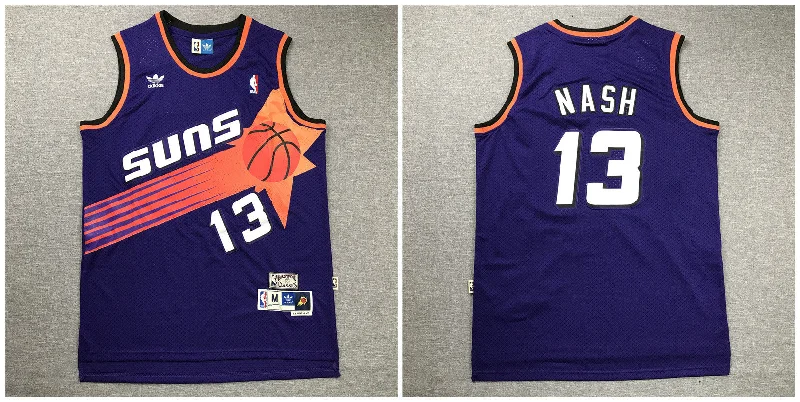 Basketball Jersey For Group Orders-Suns 13 Steve Nash Purple Hardwood Classics Basketball Jersey