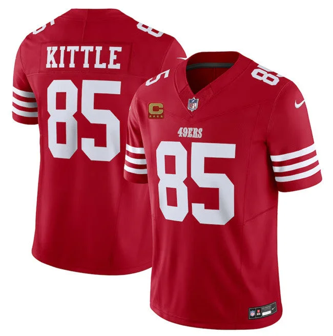 Football Jersey For Sports Club Teams-Men's San Francisco 49ers #85 George Kittle Red 2023 F.U.S.E. With 1-Star C Patch Vapor Untouchable Limited Football Stitched Jersey