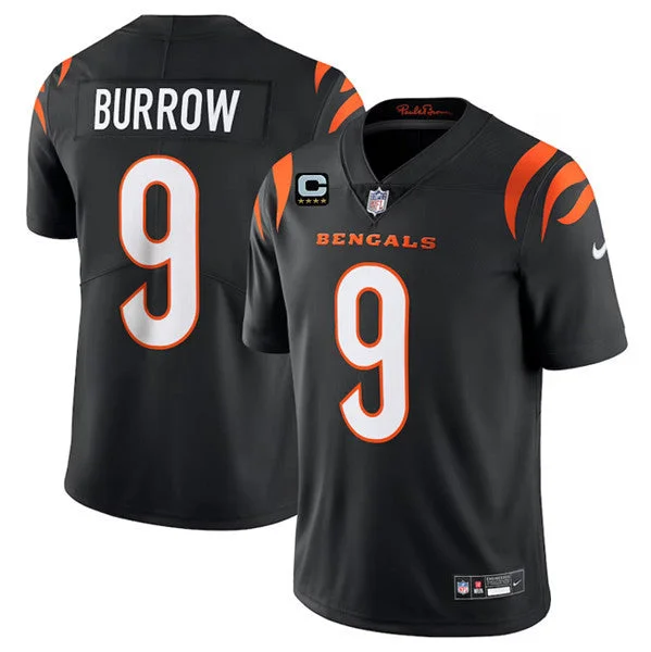 Football Jersey For Official Sports Orders-Men's Cincinnati Bengals #9 Joe Burrow Black With 4-Star C Patch Vapor Untouchable Limited Football Stitched Jersey