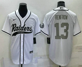 Baseball Jersey For High School Events-Men's Las Vegas Raiders #13 Hunter Renfrow White Stitched Cool Base Baseball Jersey