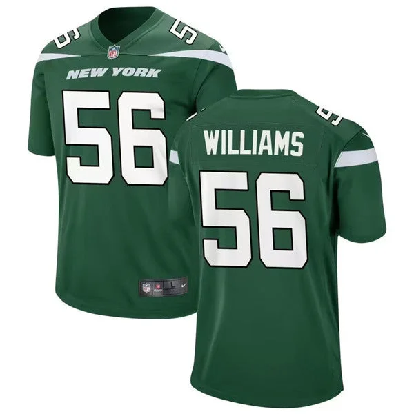 Football Jersey For High School Events-Men's New York Jets #56 Quincy Williams Green Football Stitched Game Jersey