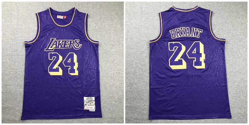 Basketball Jersey With Custom Graphics-Lakers 24 Kobe Bryant Purple 1996-97 Hardwood Classics Basketball Jersey