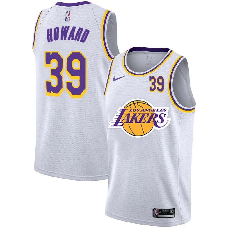 Basketball Jersey For Sports Event Apparel-Lakers 39 Dwight Howard White 2020-2021 New City Edition Swingman Basketball Jersey