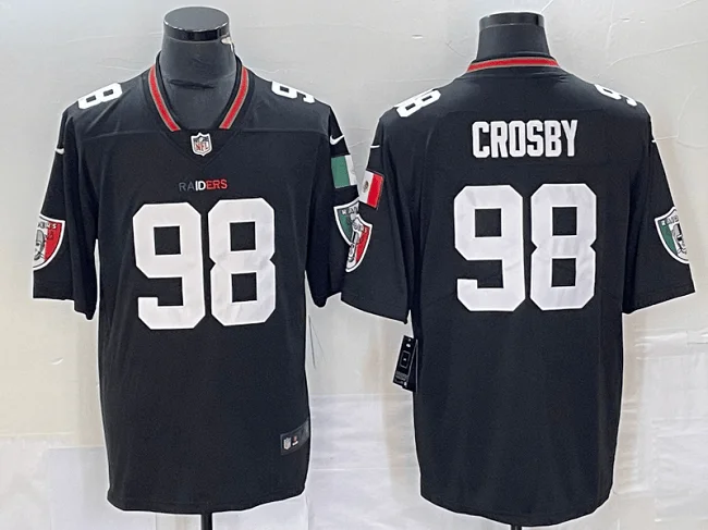 Football Jersey For College And University Teams-Men's Las Vegas Raiders #98 Maxx Crosby Black Mexico Vapor Limited Football Stitched Jersey