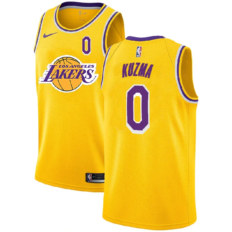 Basketball Jersey For Limited-Time Fan Products-Lakers 0 Kyle Kuzma Yellow 2020-2021 New City Edition Swingman Basketball Jerseys