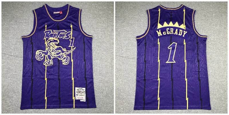 Basketball Jersey For Special Event Merchandise-Raptors 1 Tracy McGrady Purple 1998-99 Hardwood Classics Basketball Jersey