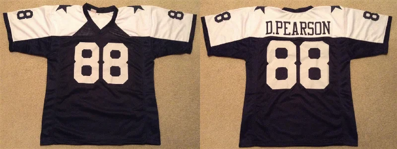 Custom Football Jersey-Men's Dallas Cowboys #88 Drew Pearson Navy White Thanksgiving Football Stitched Jersey