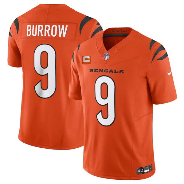 Football Jersey For Custom Player Numbers-Men's Cincinnati Bengals #9 Joe Burrow Orange 2023 F.U.S.E. With 4-Star C Patch Vapor Untouchable Limited Football Stitched Jersey