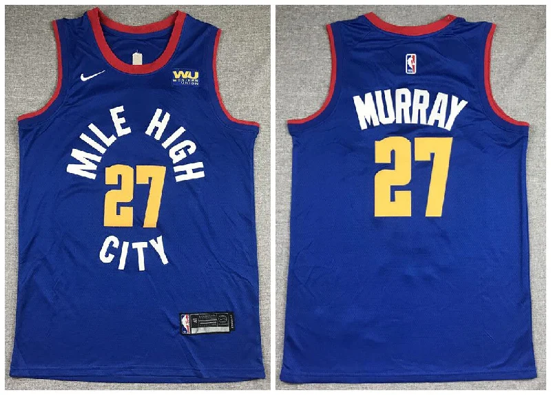 Basketball Jersey For Special Event Merchandise-Nuggets 27 Jamal Murray Blue City Edition Swingman Basketball Jersey