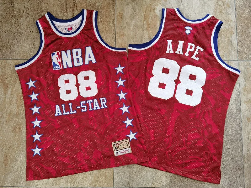 Basketball Jersey For Event Marketing Merchandise-88 AAPE All Star Red Hardwood Classics Basketball Jersey