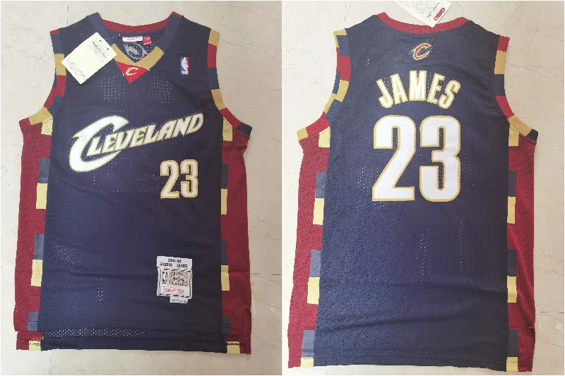 Basketball Jersey For College And High School Teams-Cavaliers 23 Lebron James Black 2003-04 Hardwood Classics Basketball Jersey