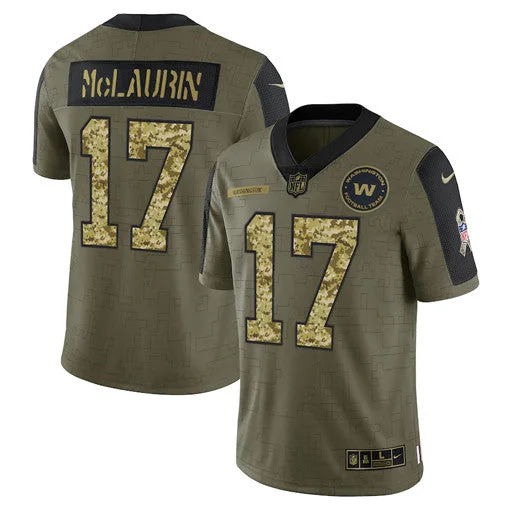 Football Jersey For Fanatic Merchandise-Men's Washington Football Team #17 Terry McLaurin 2021 Olive Camo Salute To Service Limited Stitched Jersey