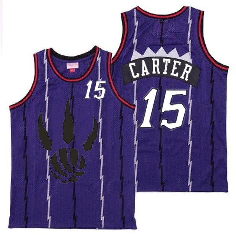 Basketball Jersey For Personalized School Spirit Gear-Raptors 15 Vince Carter Purple Throwback Basketball Jersey