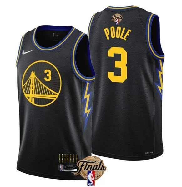 Basketball Jersey For Personalized Team Orders-Warriors 3 Jordan Poole Black 2022 Finals Swingman Basketball Jersey