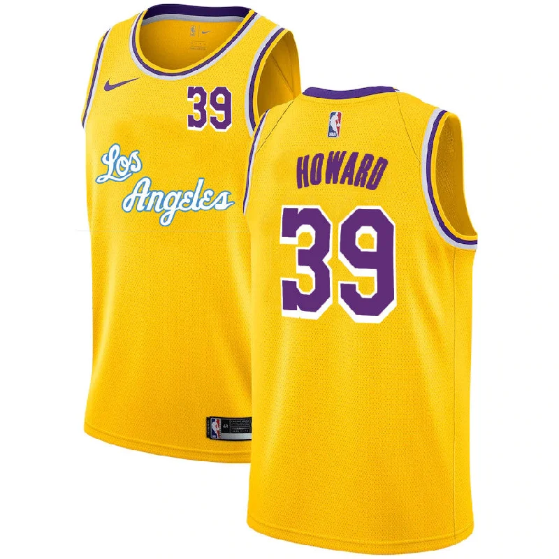 Basketball Jersey For Custom Team Numbers And Names-Lakers 39 Dwight Howard Yellow 2020-2021 New City Edition Swingman Basketball Jersey