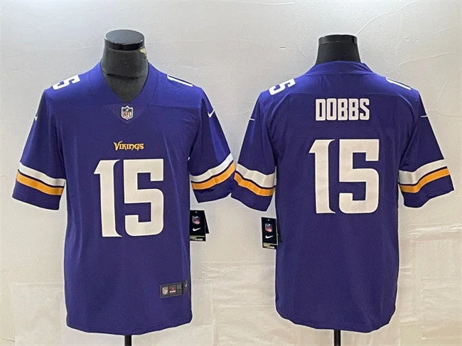 Football Jersey For Team Orders And Sales-Men's Minnesota Vikings #15 Josh Dobbs Purple Vapor Untouchable Limited Football Stitched Jersey